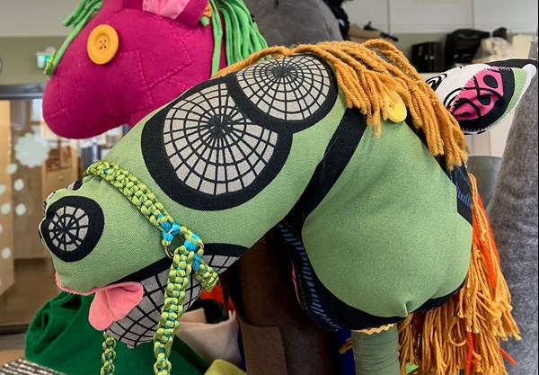 Colourful hobby horse toys